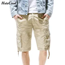 Мода Для мужчин армии грузовые шорты летние Армейский зеленый хлопковые шорты Для мужчин свободные нескольких карман шорты Homme повседневные штаны 40