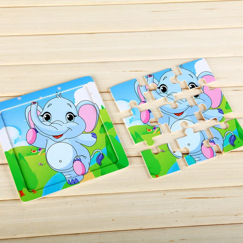Children's Toys Cute Cartoon Animal Wooden Children Puzzle Baby Brain Teaser Child Tangram Shapes Jigsaw Board