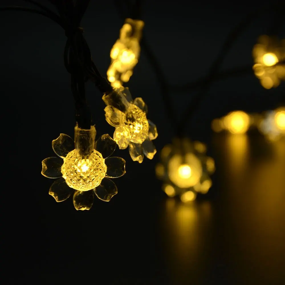 

15ft 20LED Solar String Light Waterproof Outdoor Christmas Lighting Decor Petunia Shape for Outdoor Balcony