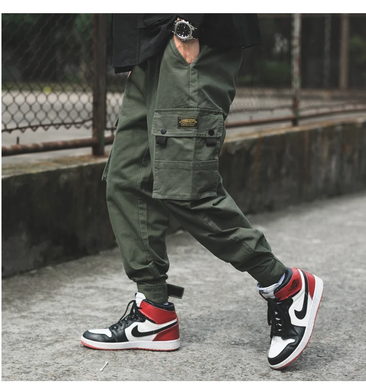 2019 хип брюки винтажные мужские карго шаровары уличная Harajuku беговые штаны хлопковые брюки ABZ512