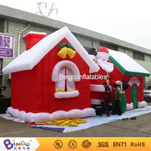 Бесплатный Экспресс 9x4x4 м надувной Рождественский домик и украшения Санта-Клауса индивидуальные взрывы рождественские игрушки для праздничные игрушки