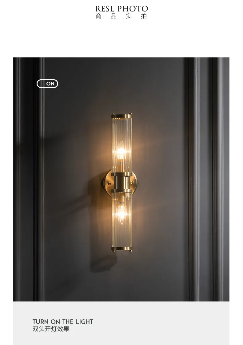 Современный настенный светильник медный скандинавский свет роскошный дизайн простой гостиной спальни прикроватная ванная комната