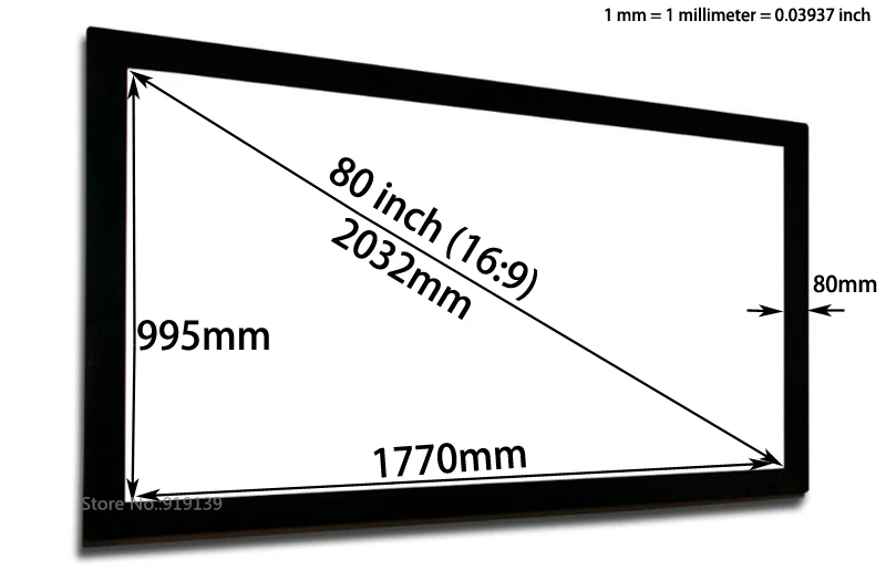 80 Inch Flat screen dimension