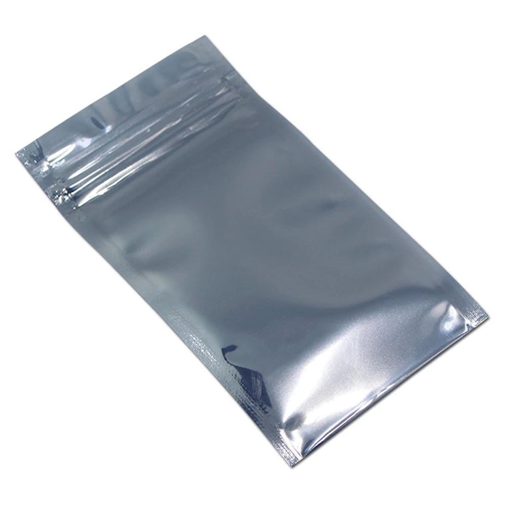 100 шт./лот, Антистатическая Алюминиевая сумка для хранения с застежкой-молнией, герметичная Антистатическая сумка для электронных аксессуаров, посылка, антистатические сумки