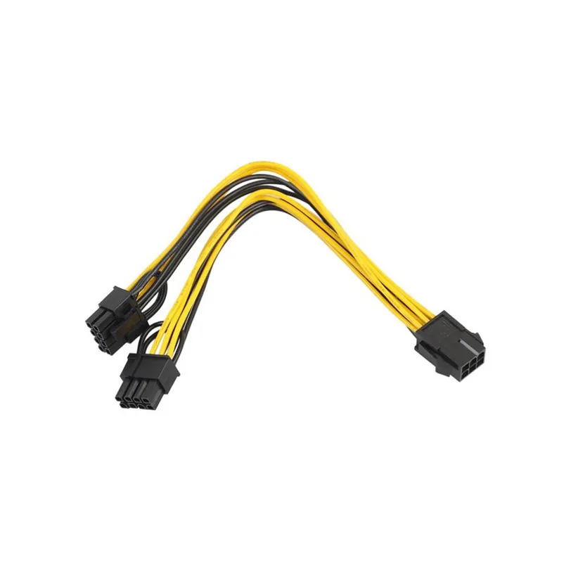 Удлинительный кабель питания 2xPCI E 6 контактный до 2x6 + 2 (6 контактный/8 контактный)