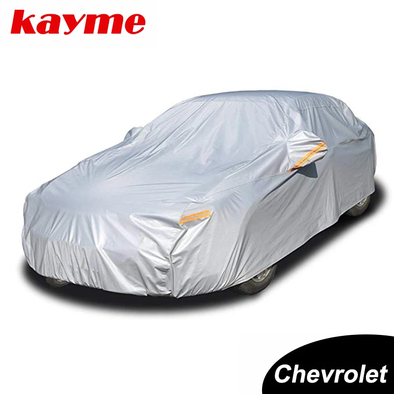 Kayme aluminium Waterproof car covers super sun protection dust Rain car cover full universal auto suv protective for Chevrolet