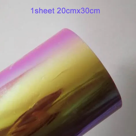 Free shipping 11 sheets 25cmx30cm Hologram Laser colorful Heat Transfer Vinyl Silver Rainbow colorful Iron on Film HTV T-shirt