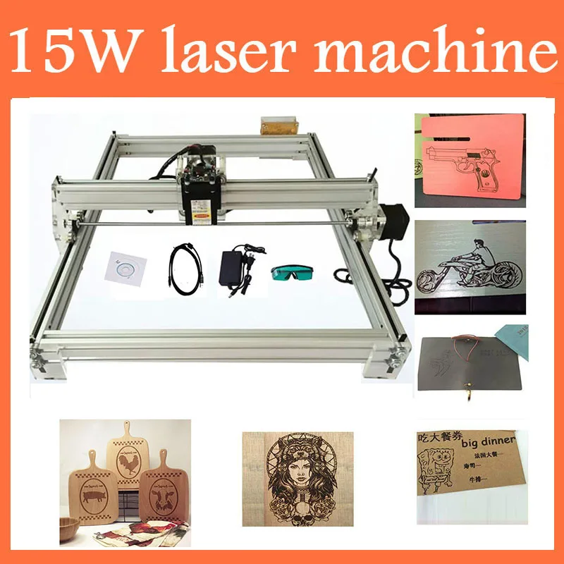 40*50 см мини 15 Вт Синий Лазерный Гравировальный гравер машина DC 12 В DIY настольный резак для дерева/принтер/мощность регулируемый+ Лазерные очки