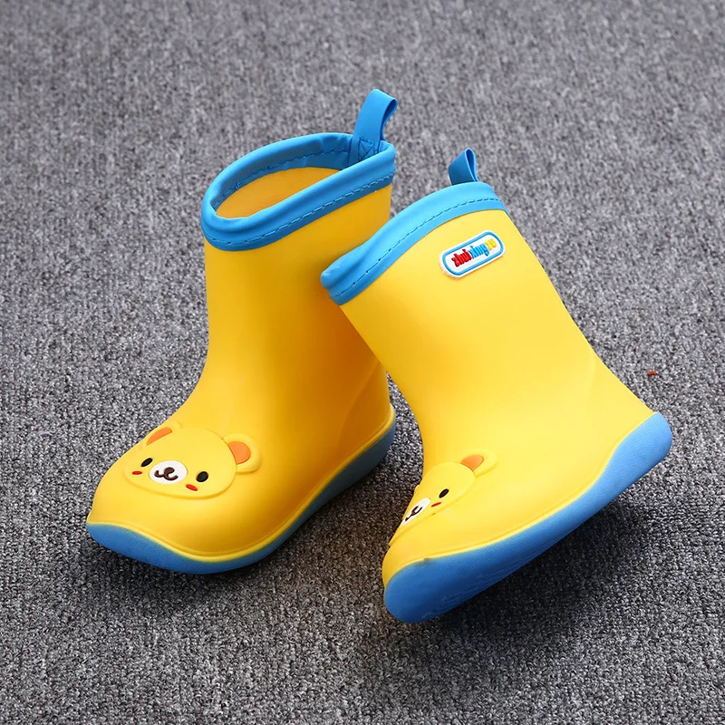 Brand New Kids for Boys Girls Rain Boots Waterproof Baby Non-slip Rubber Water Shoes Children Rainboots four Seasons Removable