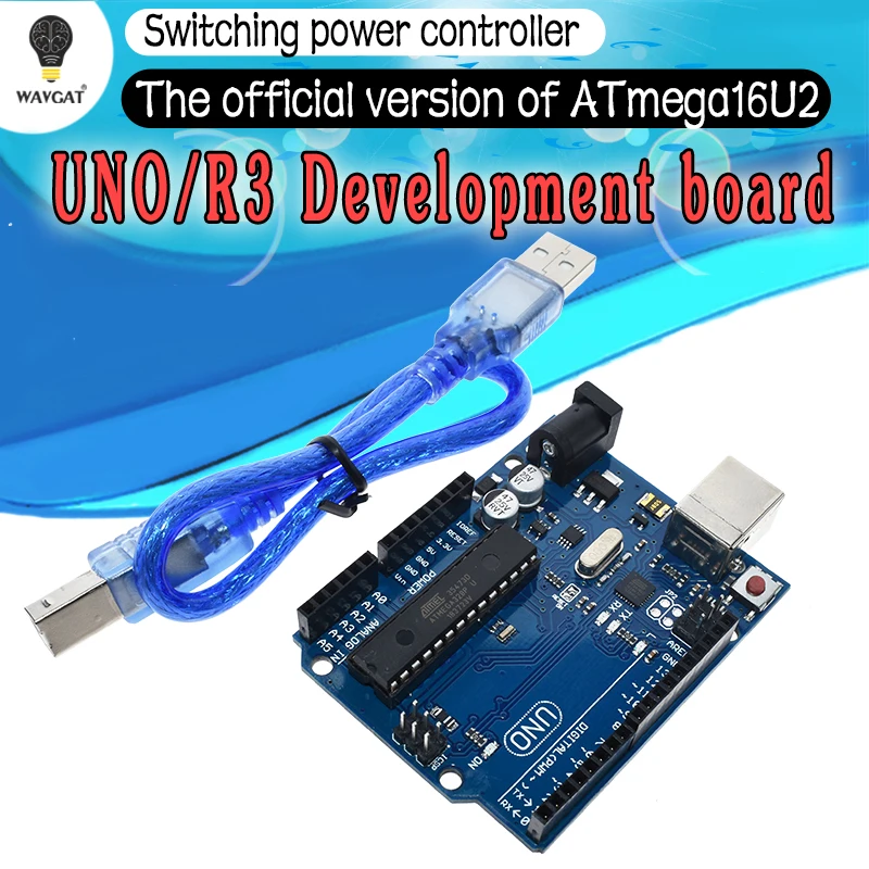 WAVGAT умная электроника UNO R3 MEGA328P ATMEGA16U2 макетная плата без кабеля USB Diy стартовый комплект