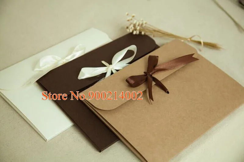 

10pcs New 3 Color Envelope Kraft Paper Bags DIY Collect Files Use As Gift Love Letter Packaging Box 24*18*0.7cm Party Decoration