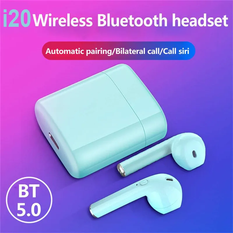 

i20 TWS Bluetooth Wireless Earbuds Earphones With Charging Box Sport Headsets Android phone For All Smart Mobile Phone air pods