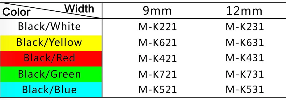 9 мм* 8 м черный на белом mk221 этикетка лента M-K221 совместимый принтер ленты Этикетка машина tapewriter этикетировщик