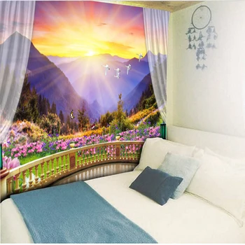 

Nordic Purple Mountain Sky Night Scenery Hanging Wall Tapestry Hippie Retro Yoga Beach Towel Home Decor