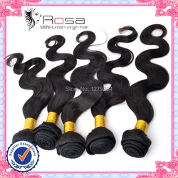 

Rosa EX10 Human Hair Products Malaysian Virgin Hair Body Wave Hair Extension 5pcs Malaysian Hair 50g/pc  Half of a Bundle