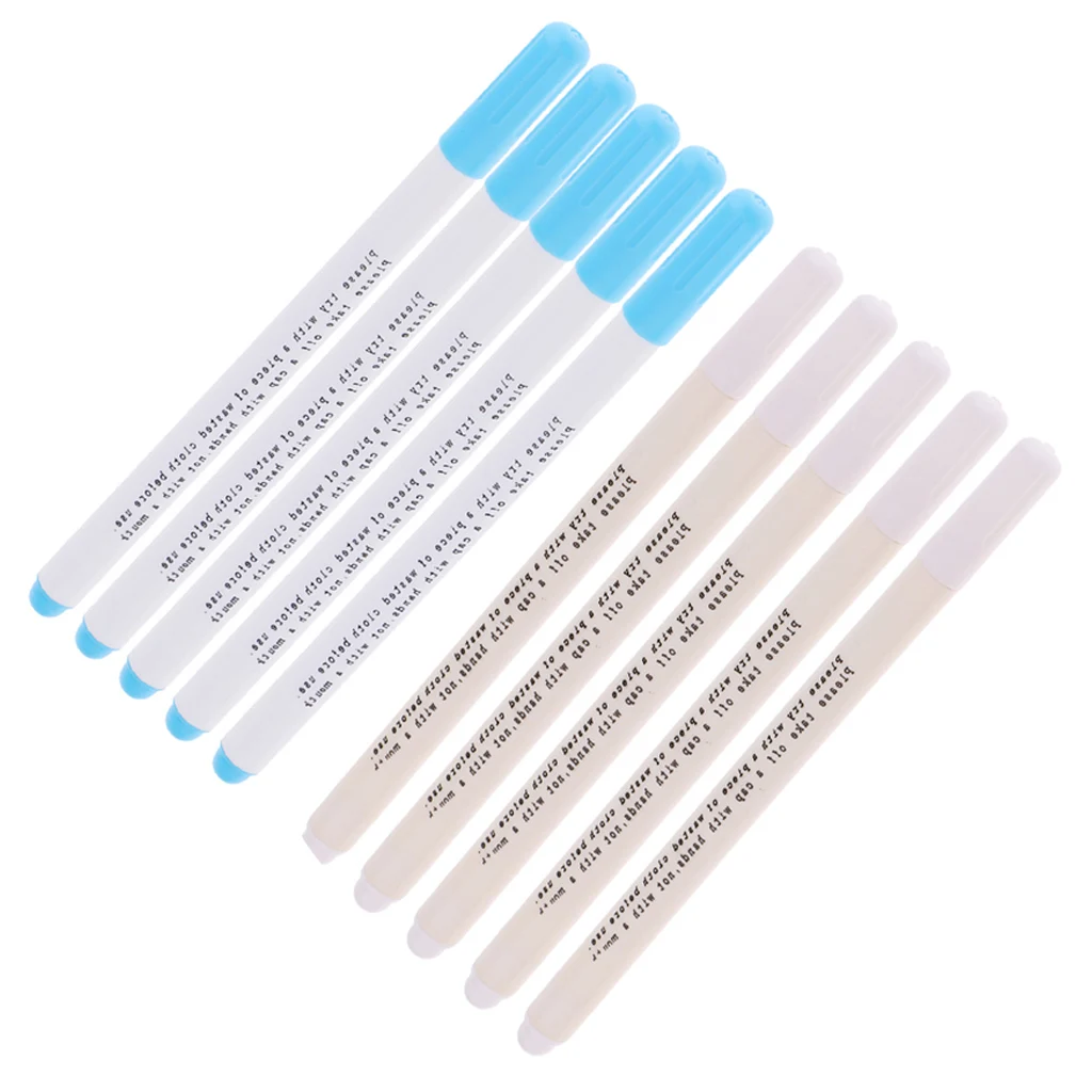 Phenovo 10 Pieces Water Erasable Pen Vanishing Marker Water Soluble Pens For Tailor Sewing Stitch Textile
