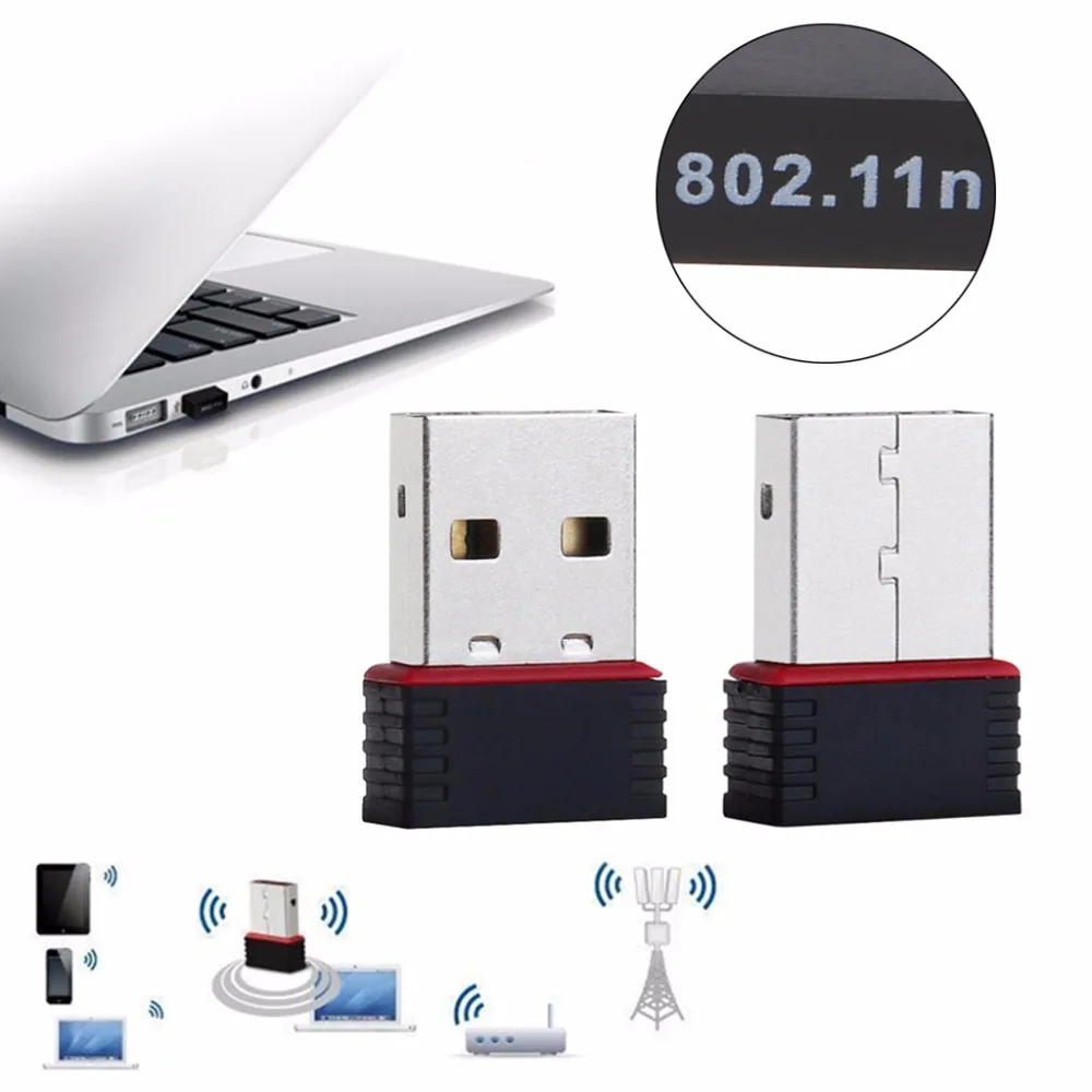 Ralink RT5370 150 Мбит/с мини беспроводной сетевой адаптер USB 2,0 Wifi сетевая карта 802,11 b/g/n 2,4 ГГц высокая скорость