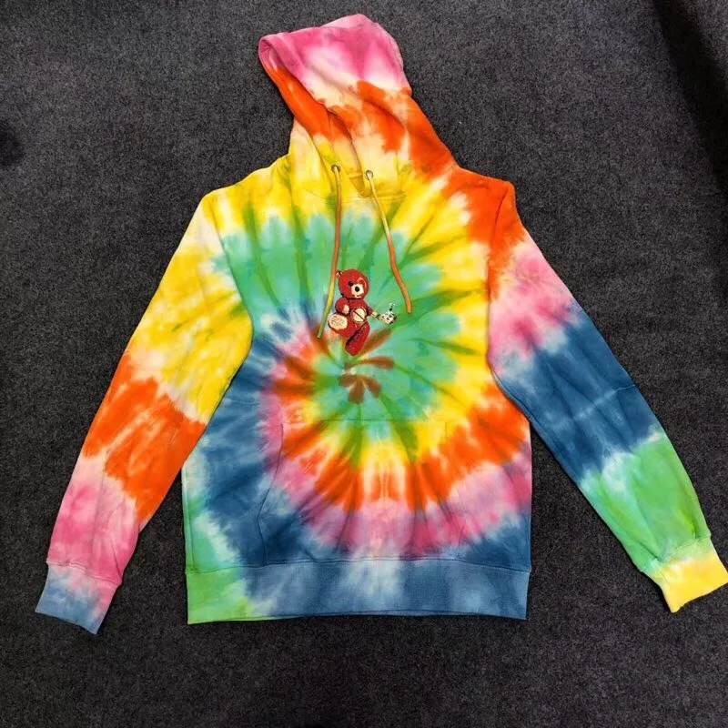 

Kanye West Travis Scott Hoodies Sweatshirts Tie Dye Skulls Pullover Hoody Men Women Hip Hop Good Travis Scott Kanye Hoodie