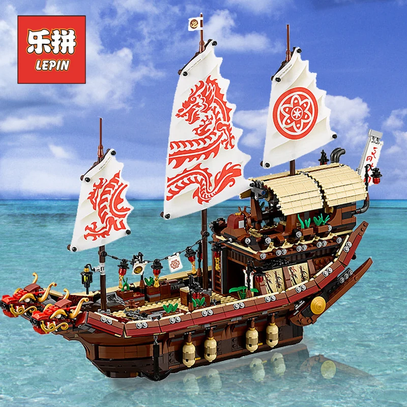 

Lepin 06057 Ninja Movie Dragon Ship Destiny's Bounty Set Building Blocks Bricks Legoinglys Children Ninjagoinglys Toy 70618