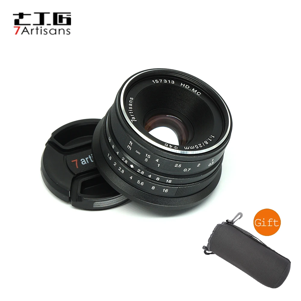 7 ремесленников 25 мм F1.8 объектив с E креплением для Canon EOS-M Micro 4/3 крепление/для sony A7