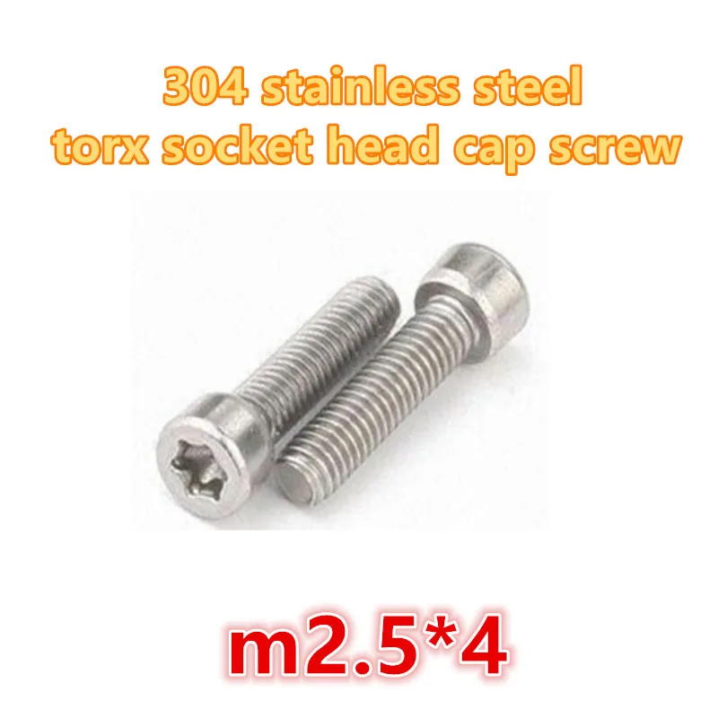 200pcsm2.5*4 304 stainless steel a2 70 304ss torx socket head cap