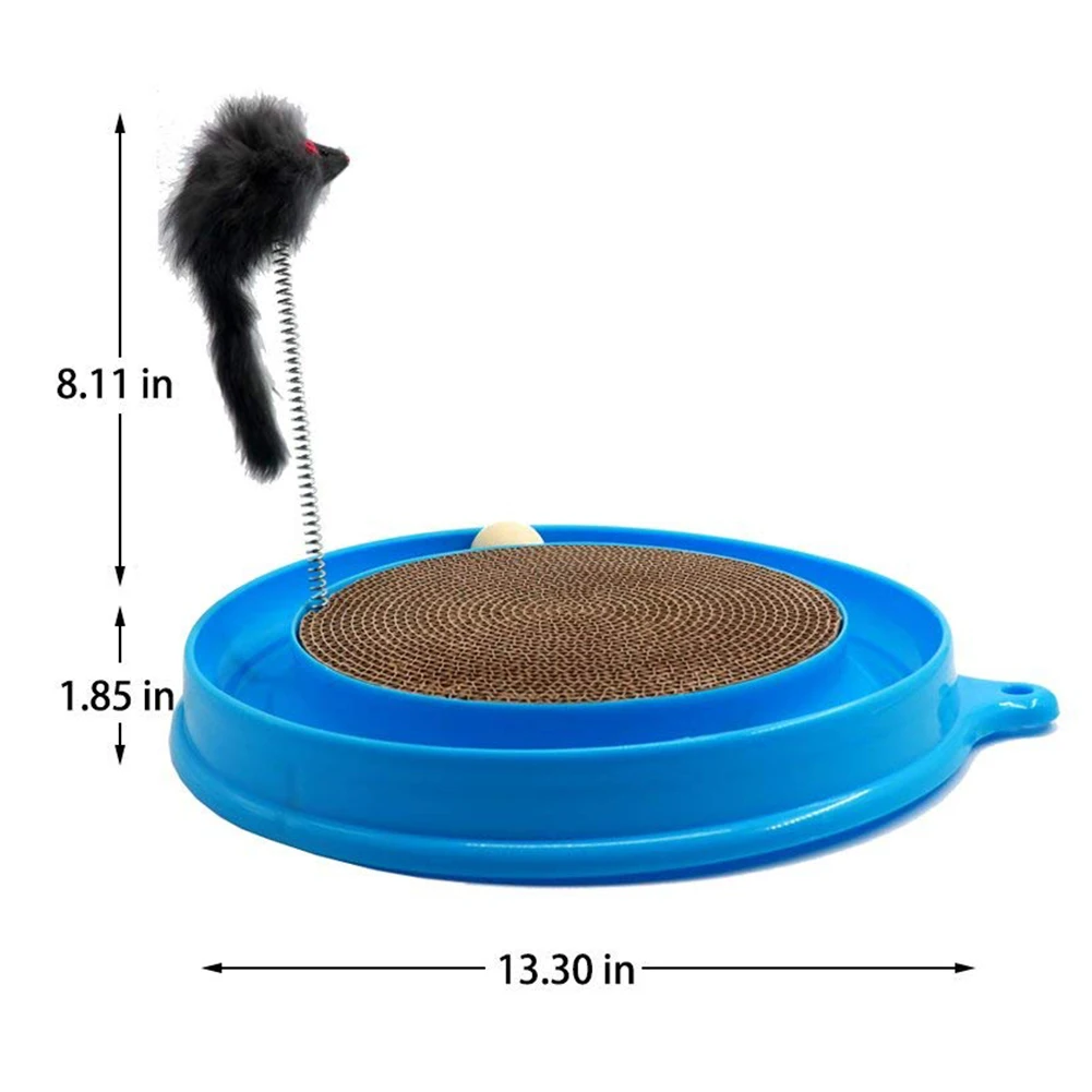 Cat Turbo Scratcher Toy, Cat Turbo Toy, Post Pad Interactive Training Exercise Mouse Play Toy with Turbo and Ball