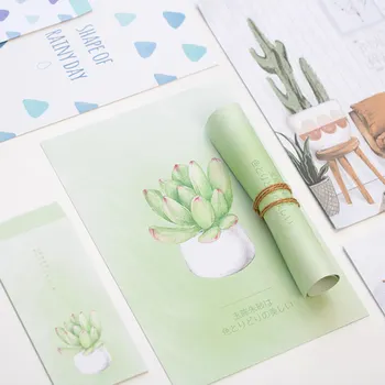 

24 sheet letter paper+12 envelopes keep moving raindrops animal plants Letter pad Set writing paper Office&School Supplies