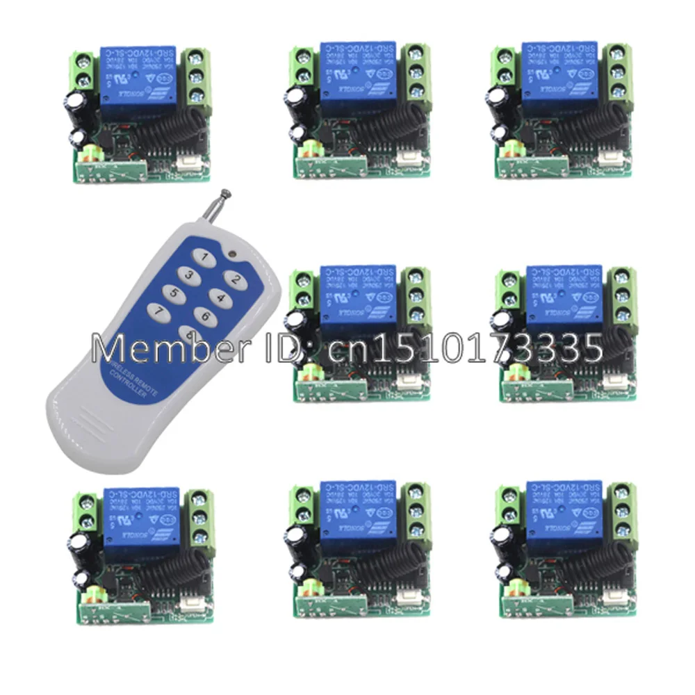 

Mini Size DC 12V 1CH 1 CH 10A RF Wireless Remote Control Light Switch System, Receiver Module Transmitter 315/433Mhz