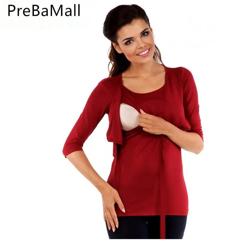 

2018 Sexy Breastfeeding Maternity Tops Casual Nursing Tee Clothes For Pregnant Womens Summer pregnancy T-shirts Clothing B0455