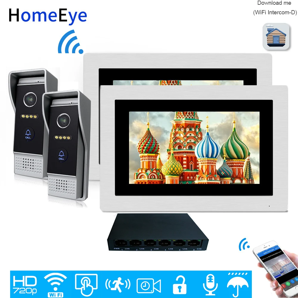 HomeEye 720P WiFi IP Video Door Phone Video Intercom Android/IOS APP 1.0MP Camera Home Access Control System Video Record Alarm HomeEye 720P WiFi IP Video Door Phone Video Intercom Android/IOS APP 1.0MP Camera Home Access Control System Video Record Alarm