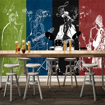 

Large 8D Papel Mural Roackman 3D Silk Wallpaper Mural for Rock Bar Coffee KTV Background 3d Photo Mural Wall paper