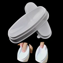 Порошковые формы направляющие инструменты маникюрный контейнер для нейл-арта Коробка Для Хранения Чехол Белая французская Улыбка линия скульптура советы окунание акрил