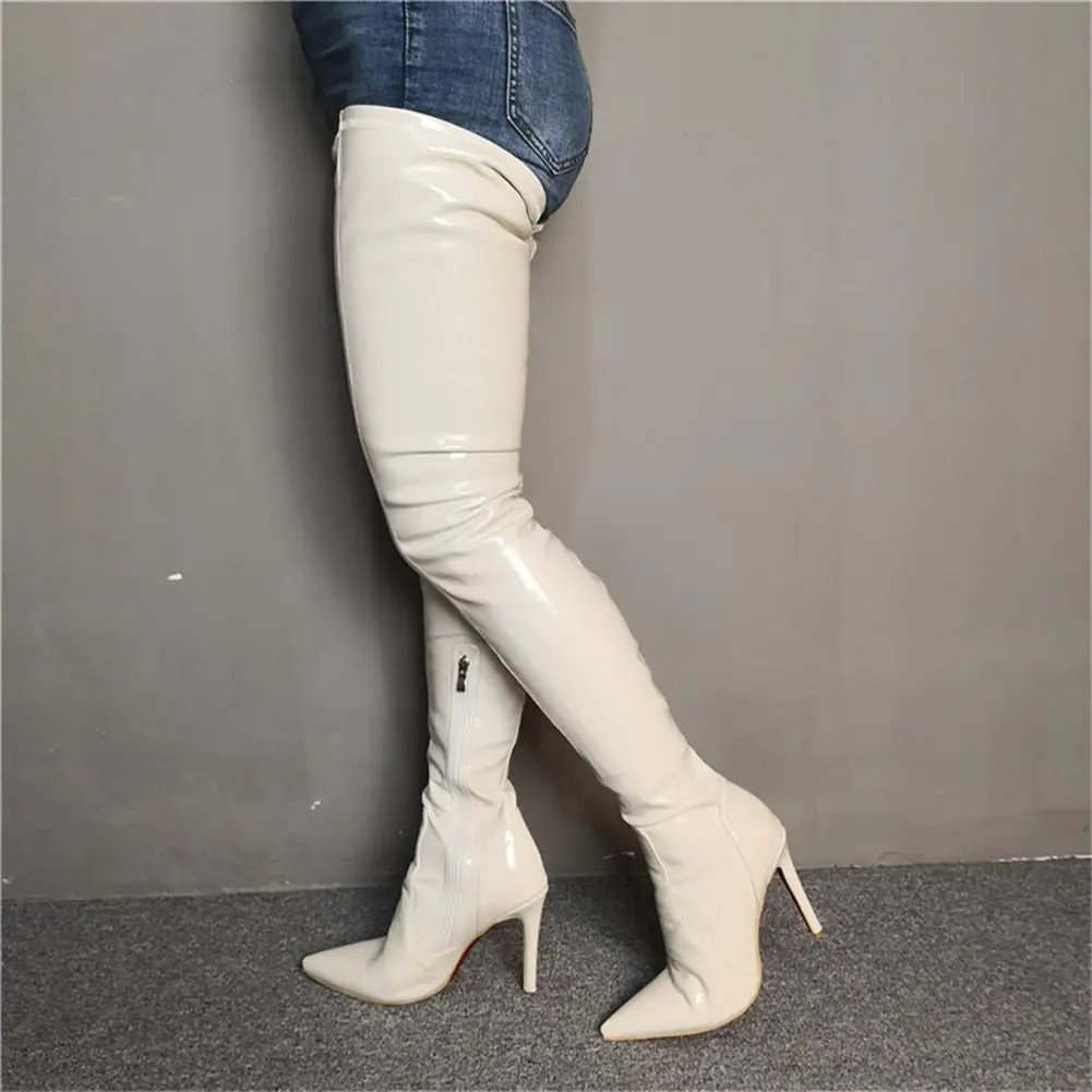 

Brand New Large Size 34-47 Elastic Women Shoes Woman Sexy High Heels Shoes Women Boots Thin Heeled Over The Knee Boots