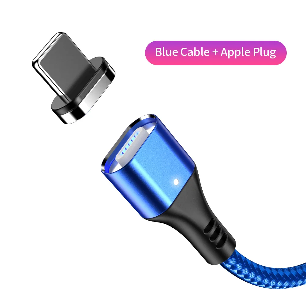 YBD магнитное зарядное устройство Micro USB кабель для samsung iPhone/USB кабель usb type c зарядка магнитная/зарядное устройство провод для huawei Xiaomi - Цвет: Blue for iPhone