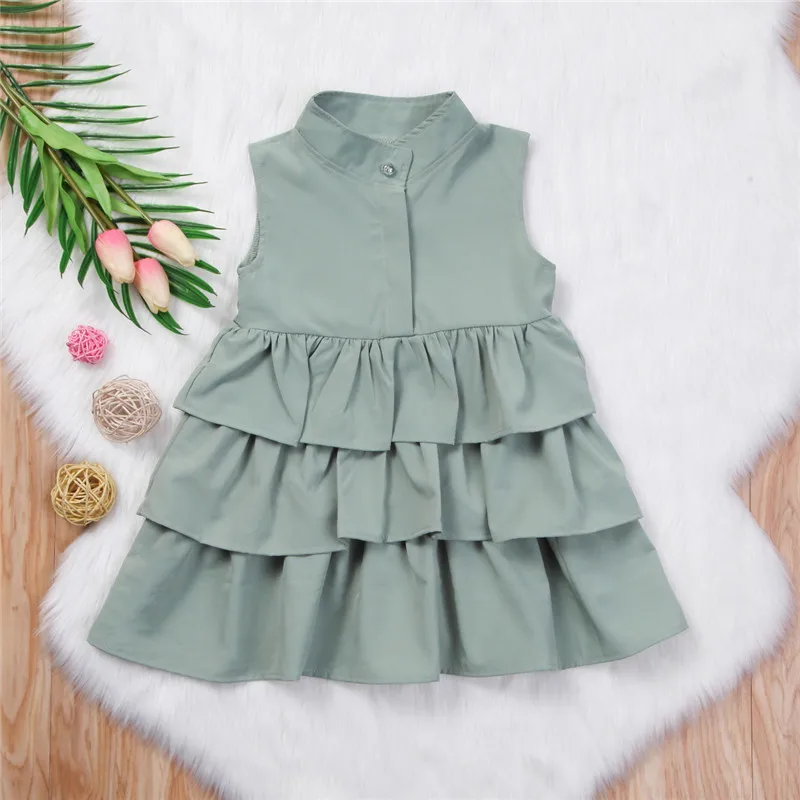 Нарядное Пышное Платье-пачка принцессы с рюшами для маленьких девочек черно-зеленое бальное платье, платья для маленьких девочек одежда для детей возрастом от 2 до 6 лет