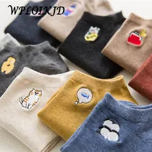 [WPLOIKJD] Сезон весна-лето; Новинка; дышащие повседневные хлопковые забавные носки в стиле хип-хоп с вышивкой для влюбленных; мужские и женские носки; 10 цветов; Meias Sox