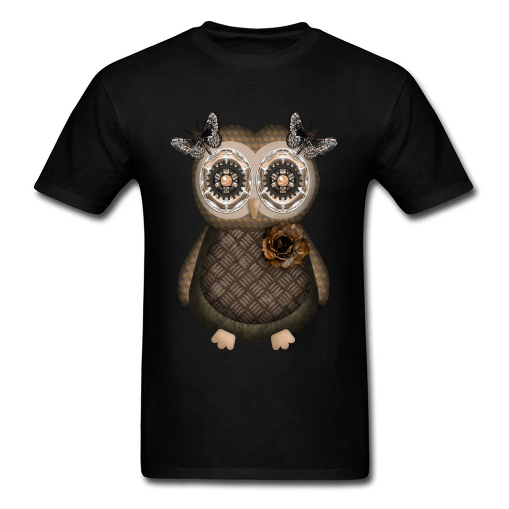 Girl Owl Fashion Short Sleeve Gift T-shirts 100% Cotton O Neck Men's Tees Geek Sweatshirts Summer/Autumn Drop Shipping Girl Owl black