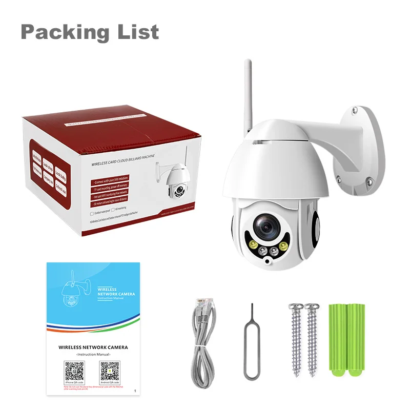 960p 1080p full HD IP беспроводная уличная камера с автофокусом белый светильник CCTV Wifi