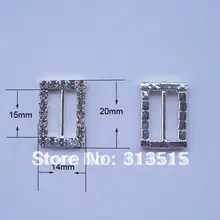 M0181-15mm внутренний стержень) Вертикальная прямоугольная тесьма со стразами слайдер, серебряное покрытие