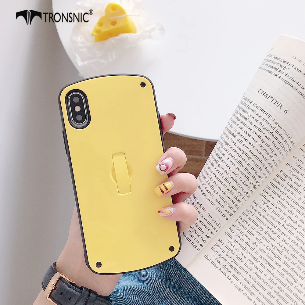 Простой красный телефонный чехол TRONSNIC для iPhone XS MAX XR роскошный с кольцом