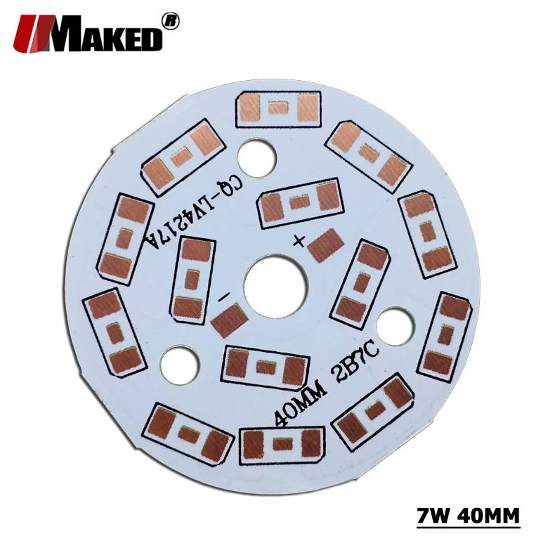 

5/7W 40mm LED PCB Without SMD570 Installed Aluminun Lamp Plate 3/5/7/9/12/15/18/24/30/36W Light Panel for LED blub Downlight DIY