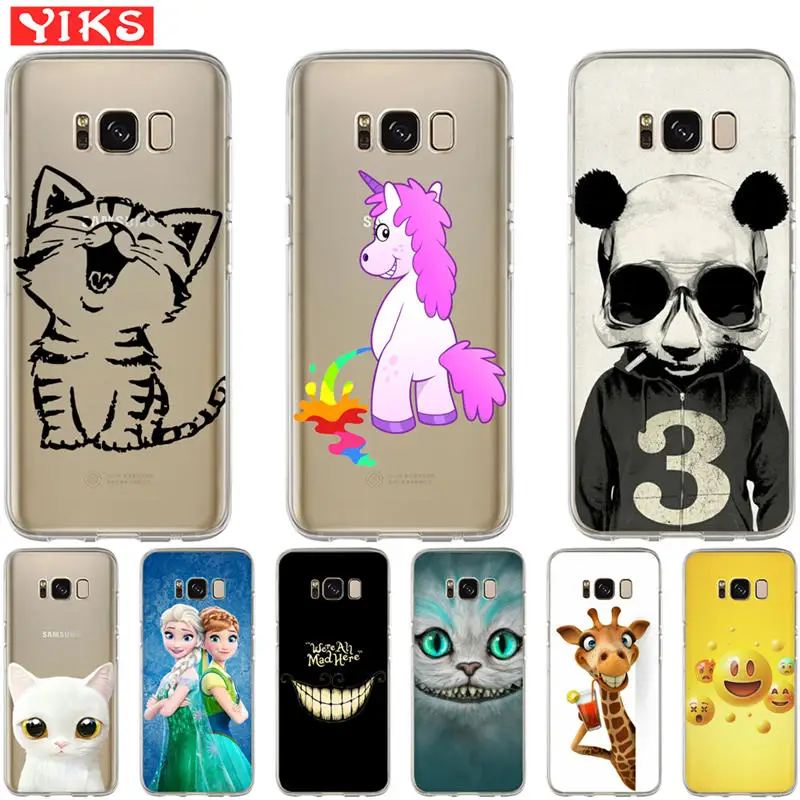 

Cute cat Case For Samsung S8 S9 Plus Note 8 Panda Unicorn soft Cover For Coque Samsung Galaxy S6 S7 Edge S8 S9 Plus Capinha Etui