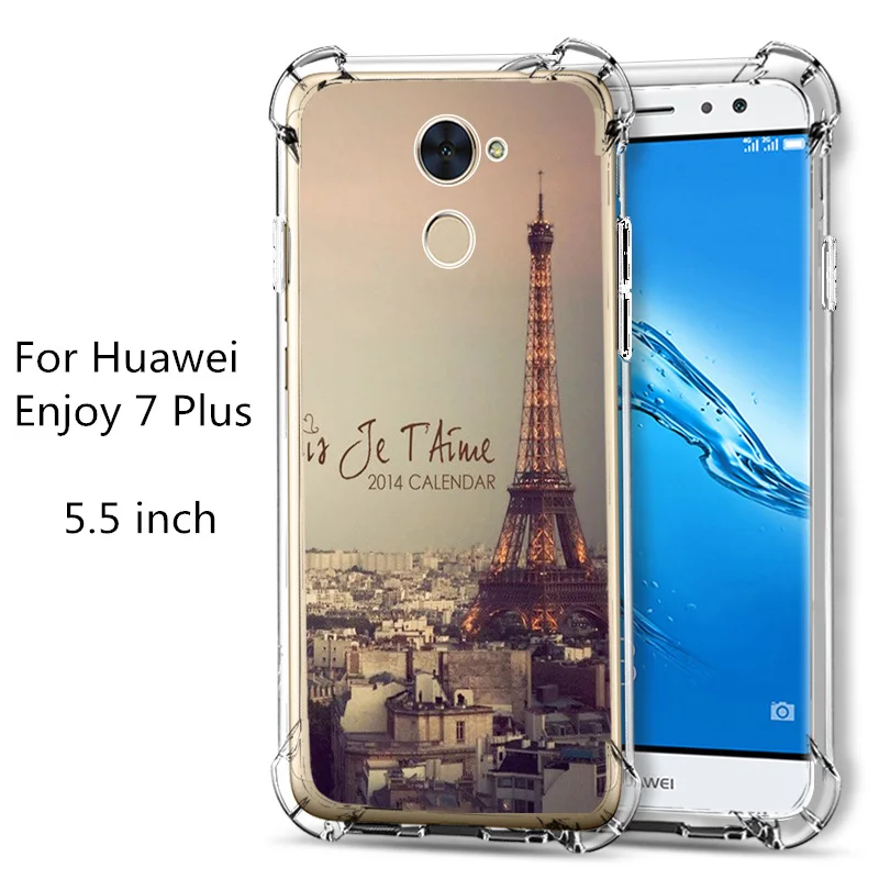 Для Huawei Y7 Prime/Enjoy 7 Plus чехол Gril Lady Мягкий силиконовый чехол glory мобильный телефон оболочка Прозрачный Бампер 5,5 дюймов Coque - Цвет: Tower