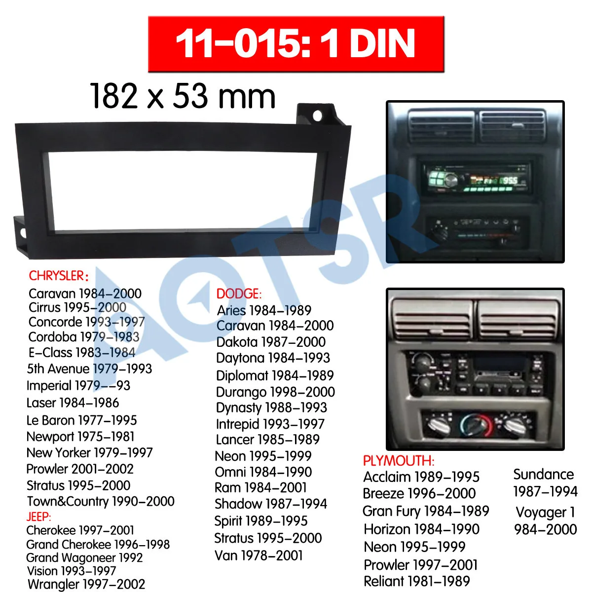 Фасция радиорамки для Chrysler Cirrus Sebring 1995-2000 Concorde 1993-97 Cordoba 1979-83 монтажная рама |