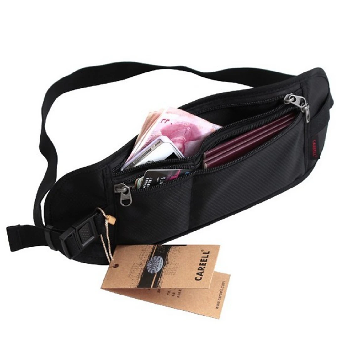 

15 Inches Belt Bag Durable Invisible Waterproof Waist Bag Waist Pack Close-Fitting Theft Proof Document Pocket For Women Men