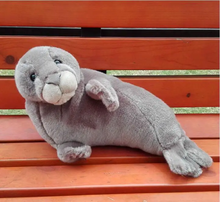 

Wildlife Plush Doll Toy Simulation Animals Gray Seals Stuffed Kids Toys High Quality
