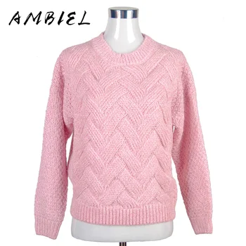 2016 Loose pullovers Sweaters Women's thicker section casual Long-sleeved Knit sweater Christmas Pull femme female slim Warm 329