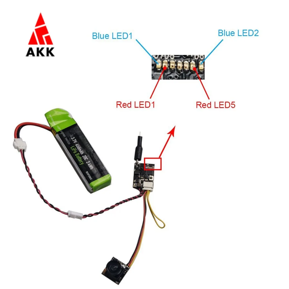 AKK A5 5,8 Ghz 40CH 25 передатчик mw FPV 600TVL CMOS микро камера переключаемая Raceband для дрона как крошечные Whoop Blade индуктрикс