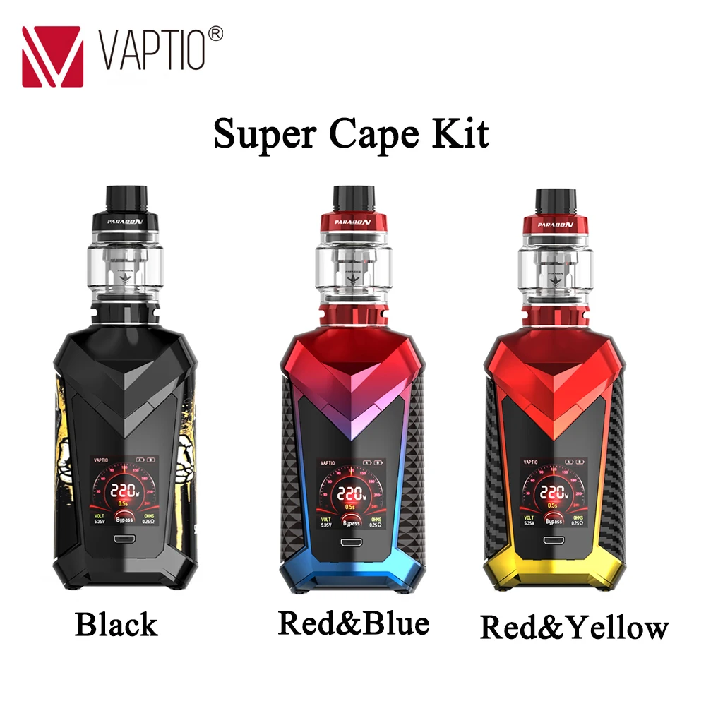 Original Vaptio Super Cape vape Kit E-cigarette Kits Tank Capacity 8.0 ml/2.0 ml 1.3inch HD color TFT screen and cool UI Original Vaptio Super Cape vape Kit E-cigarette Kits Tank Capacity 8.0 ml/2.0 ml 1.3inch HD color TFT screen and cool UI