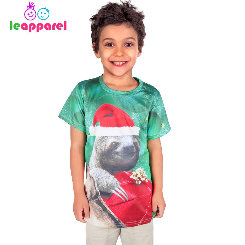 

Leapparel Clearance 50% 3D Sloth Christmas Tops Cute Summer Cartoon Tees Short Sleeve T-shirts Boys Girl Kid Children Clothes